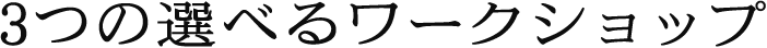 3つの選べるワークショップ